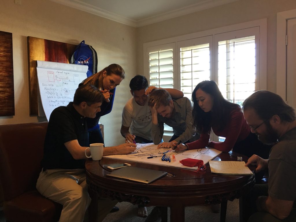 Group of people sitting around a table